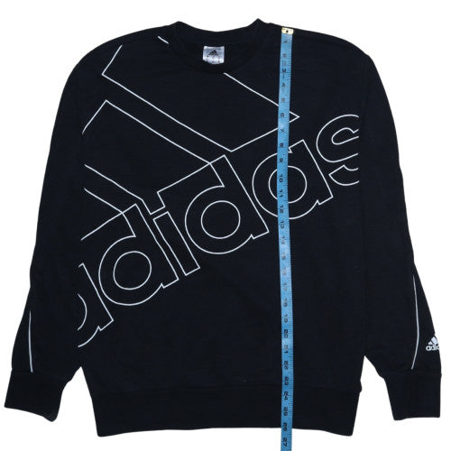 adidas Men's Black Pullover Sweatshirt M Regular Fit Crew Neck