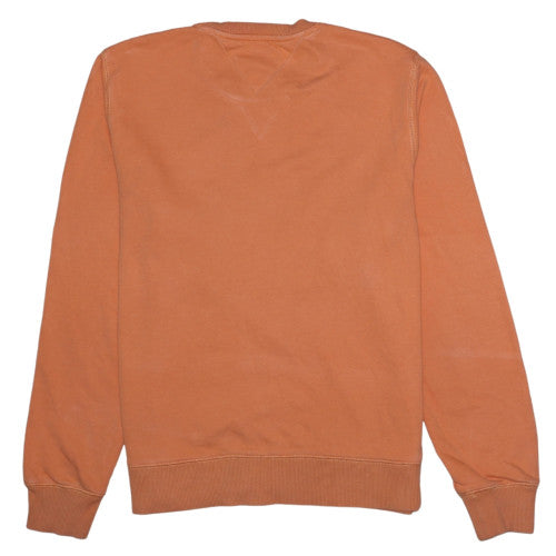 Tommy Hilfiger Men's Orange Crew Neck Pullover Sweatshirt M