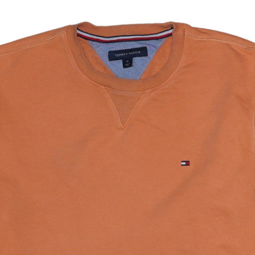 Tommy Hilfiger Men's Orange Crew Neck Pullover Sweatshirt M