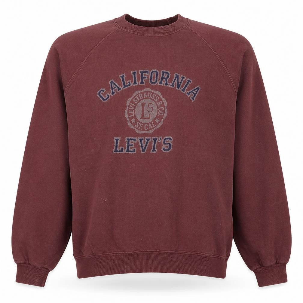 Levi’s Men’s Red California Logo Pullover Sweatshirt L Vintage