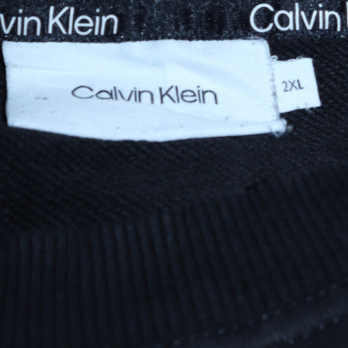 Calvin Klein Womens Black 2XL Crew Neck Pullover Sweatshirt