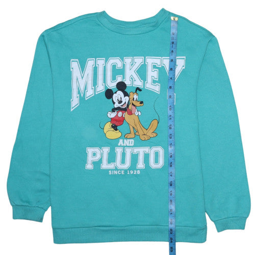 Disney Girls Turquoise Mickey & Pluto Sweatshirt 13-14 Years Pullover Fleece