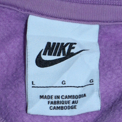 Nike Women’s Purple Crew Neck Pullover Sweatshirt L Cotton Blend