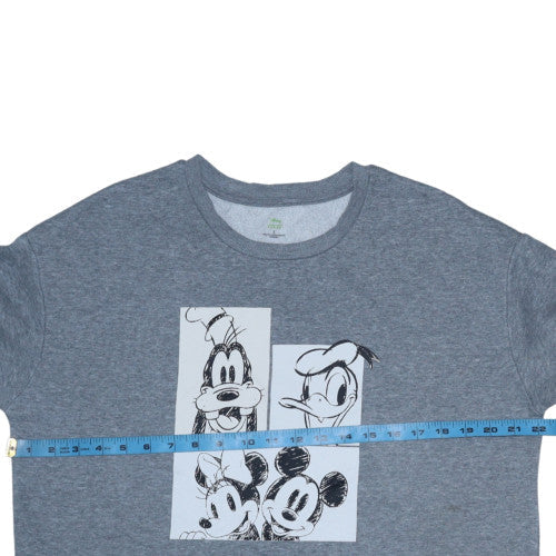 Disney Women's Grey Sweatshirt L Recycled Polyester Mickey & Friends