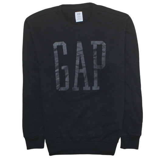 GAP Mens Black Crew Neck Logo Pullover Sweatshirt Size S