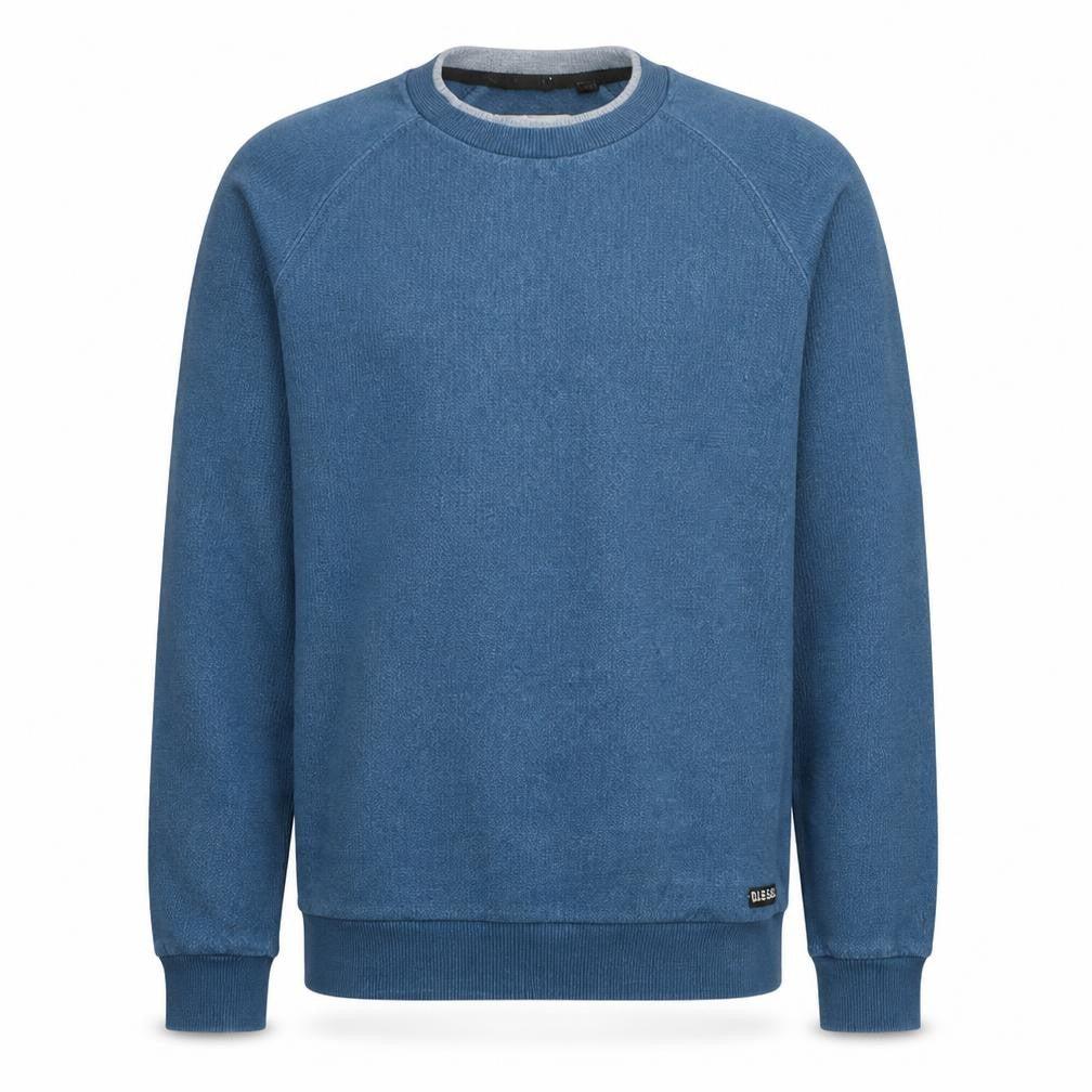 Diesel Men’s Blue Cotton Crew Neck Pullover Jumper Size M