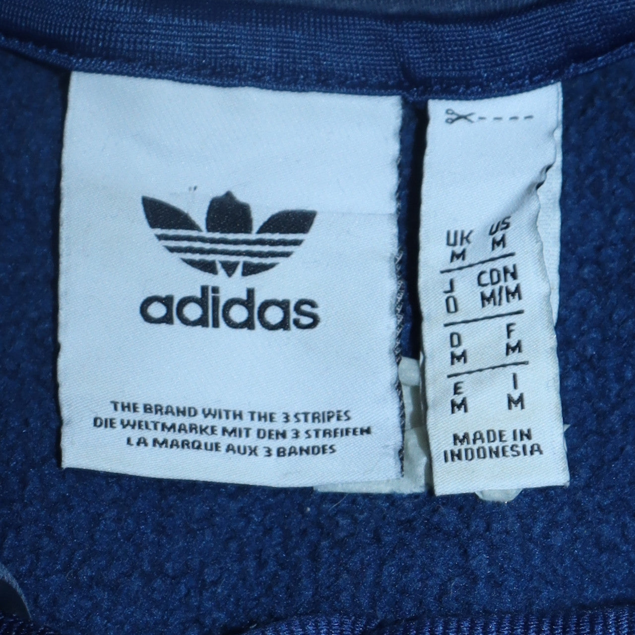 adidas Men Blue Pullover Hoodie M Fleece Logo Sportswear Sweatshirt