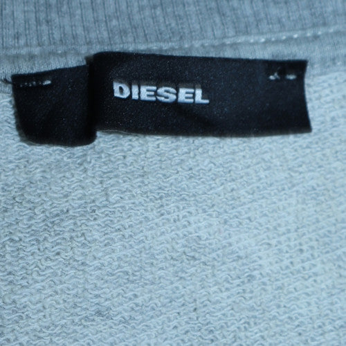Diesel Men's Grey Logo Crew Neck Cotton Pullover Sweatshirt Size M