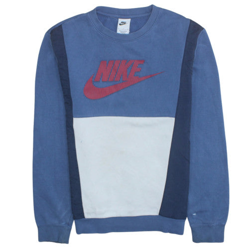 Nike Men's Blue Pullover Crew Neck Logo Sweatshirt Size S