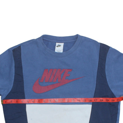 Nike Men's Blue Pullover Crew Neck Logo Sweatshirt Size S