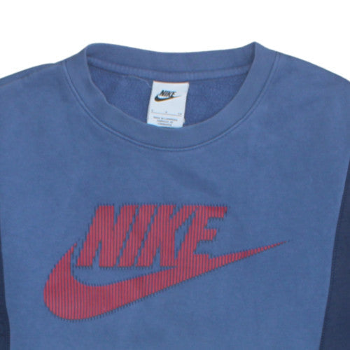 Nike Men's Blue Pullover Crew Neck Logo Sweatshirt Size S
