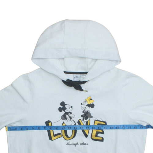 Disney Mickey Mouse Women's White Hoodie Size L Love Graphic Pullover