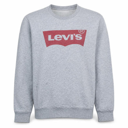 Levi's Men's Grey Crew Neck Sweatshirt Medium Logo Print Cotton Blend