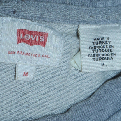Levi's Men's Grey Crew Neck Sweatshirt Medium Logo Print Cotton Blend