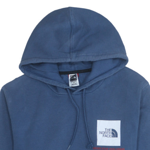 The North Face Men's Blue Pullover Hoodie Size S Regular Fit Outdoor Logo Sweatshirt