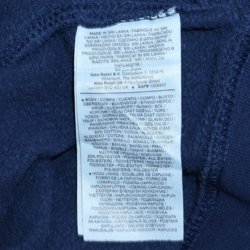 Nike Men's Blue Full Zip Fleece Hoodie Size S Sportswear