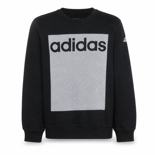 Adidas Mens Black Small Crew Neck Graphic Print Sweatshirt