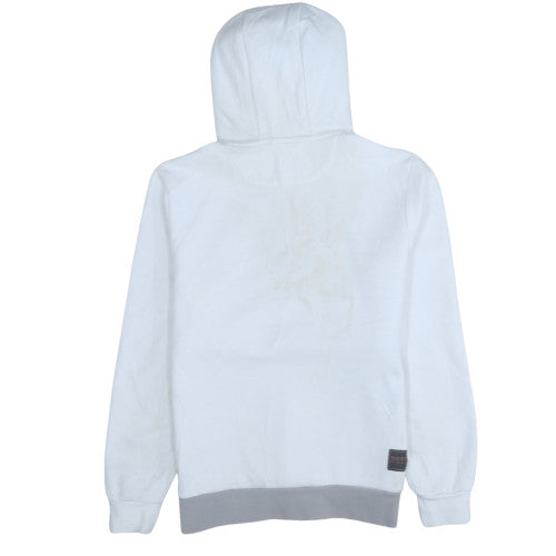 Diesel Men's White Pullover Logo Hoodie Size M Cotton Blend