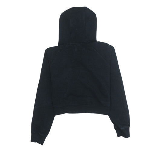 Ellesse Womens Black Cropped Hoodie Size M Logo Print Pullover