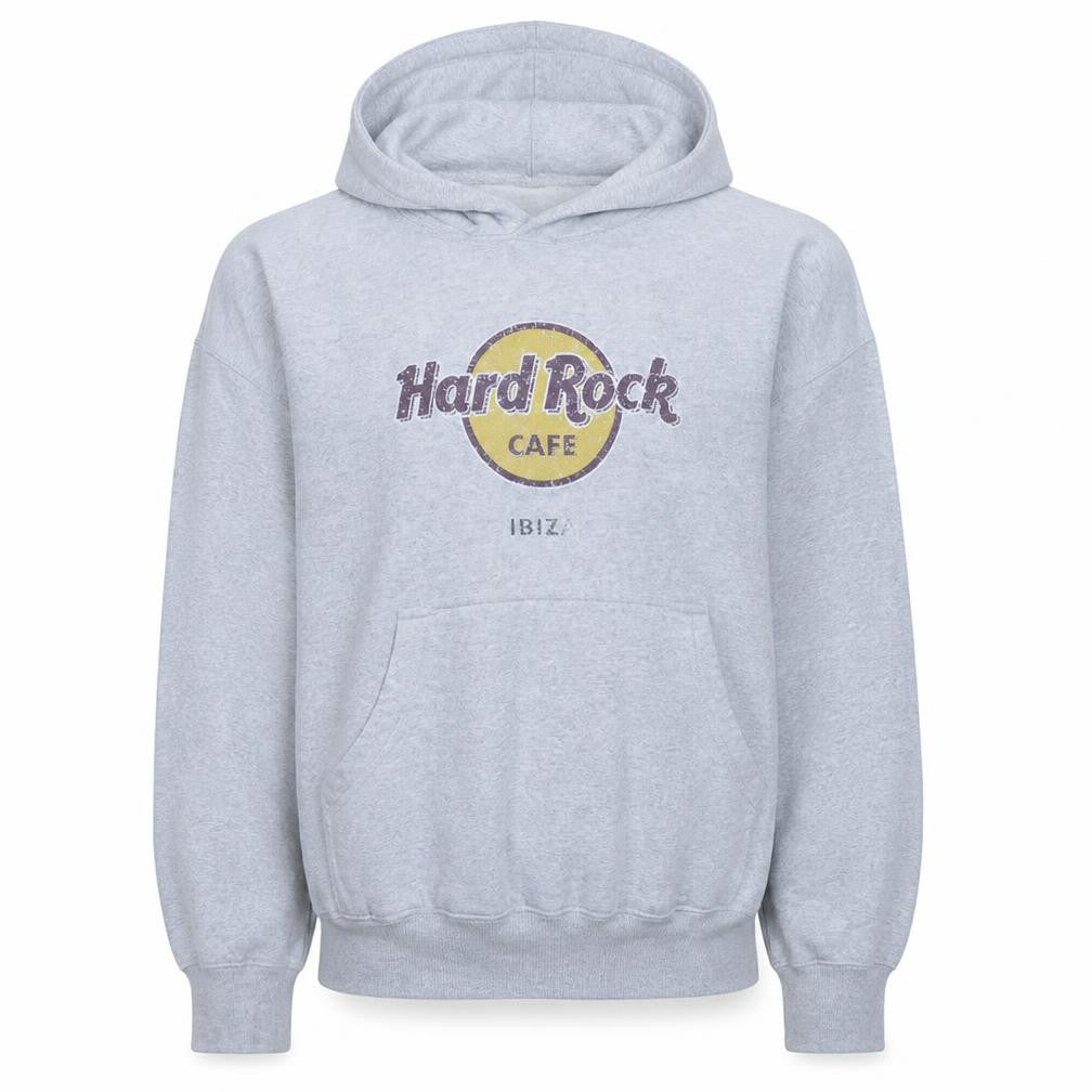 Hard Rock Cafe Men’s Grey Pullover Hoodie Medium Graphic