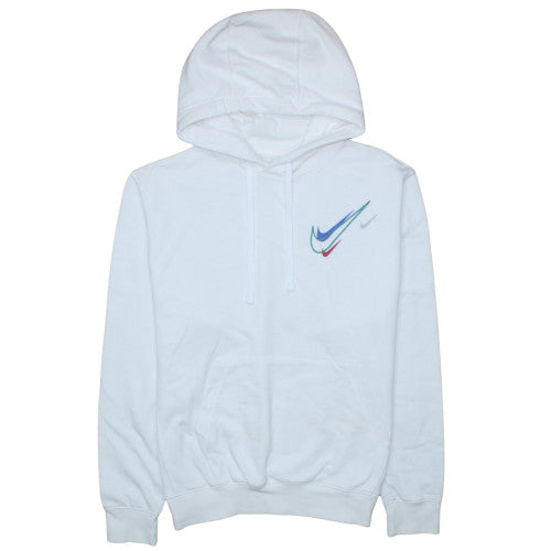 Nike Men's White Pullover Hoodie M Logo Sports Fleece