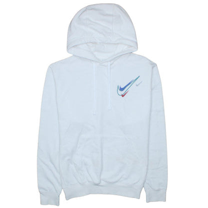 Nike Men's White Pullover Hoodie M Logo Sports Fleece