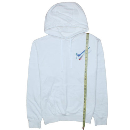 Nike Men's White Pullover Hoodie M Logo Sports Fleece