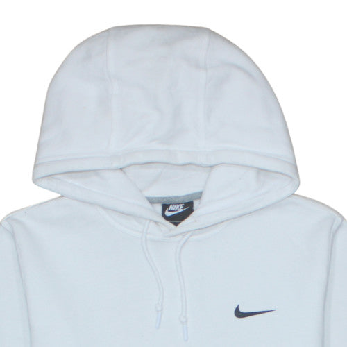 Nike Men's White Pullover Hoodie M Logo Fleece Sweatshirt
