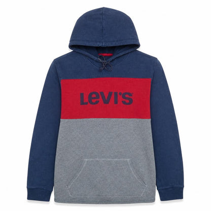 Levi's Men's Blue Red Grey Pullover Hoodie Size M Graphic Logo