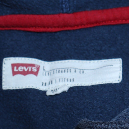 Levi's Men's Blue Red Grey Pullover Hoodie Size M Graphic Logo