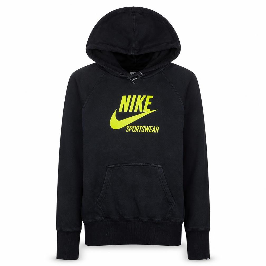 Nike Womens Black Sportswear Pullover Hoodie Size 12/14 Cotton Blend