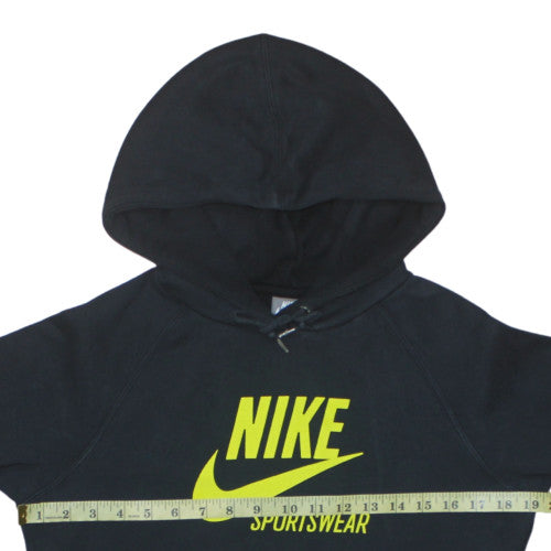 Nike Womens Black Sportswear Pullover Hoodie Size 12/14 Cotton Blend
