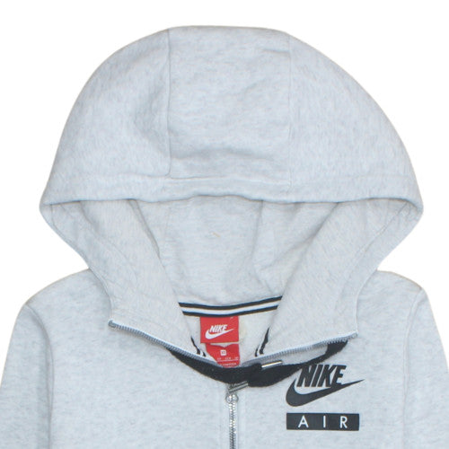 Nike Women's Grey Full Zip Hoodie XS Hooded Logo Sweatshirt