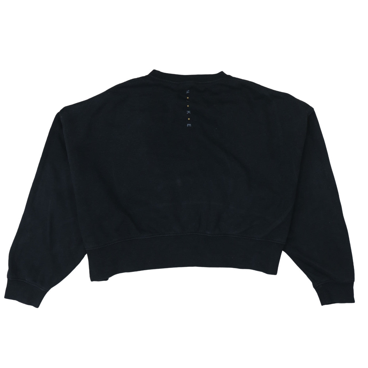 Nike Women Black Small Cropped Pullover Sweatshirt Gold Logo
