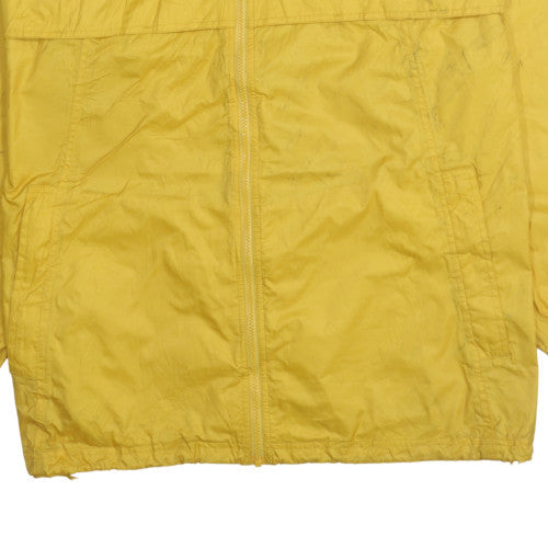 Adidas Women's Yellow Windbreaker Jacket Size 14 Hooded Zip