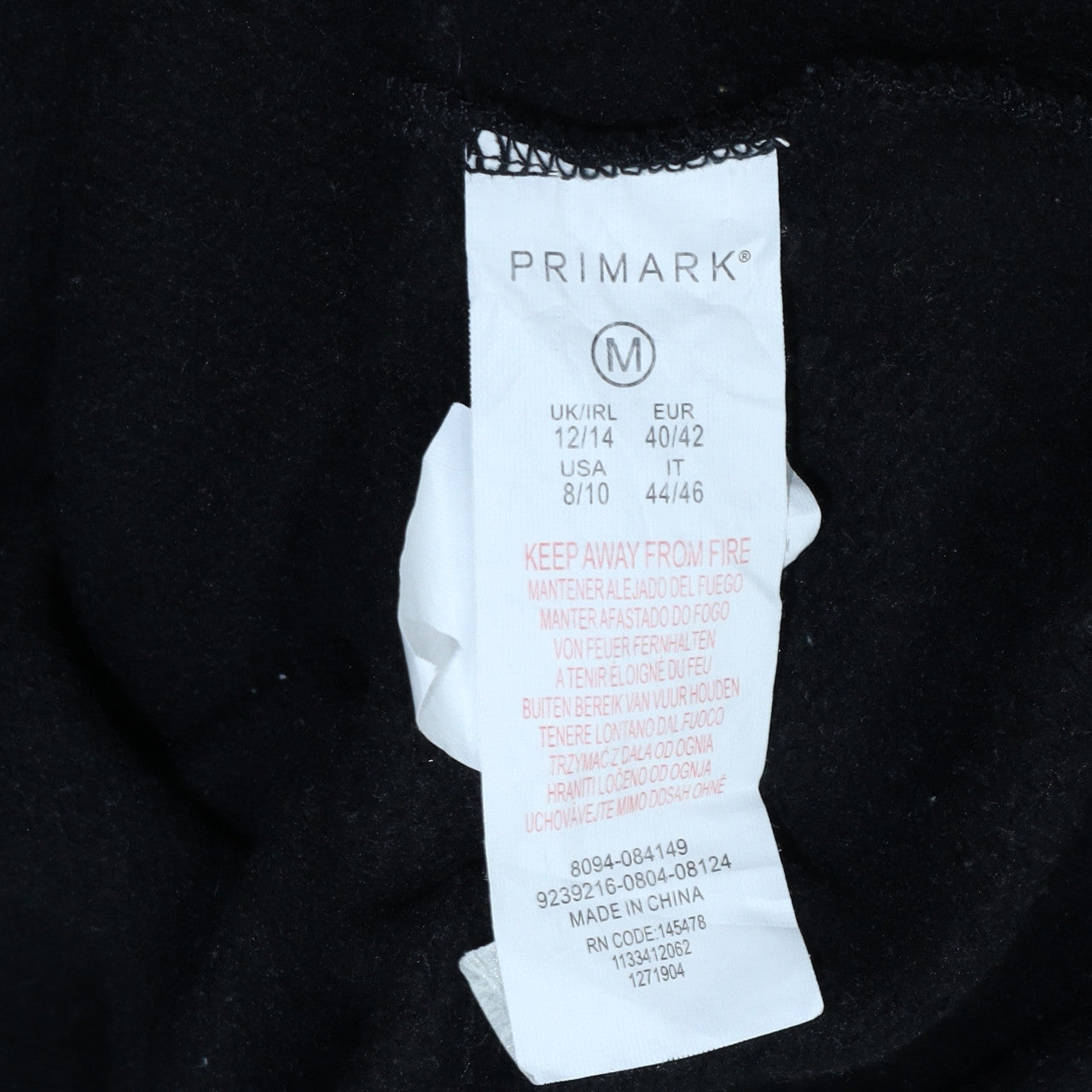 Disney Primark Women Black Mickey Mouse Pullover Hoodie Size M 12/14