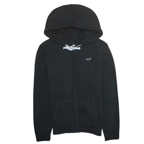 Hollister Men's Black Full Zip Hoodie Size M Cotton Blend Fleece