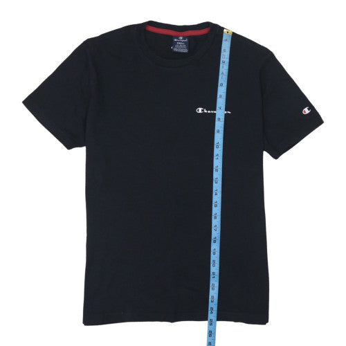 Champion Men's Black Small Cotton Crew Neck Sports T-Shirt