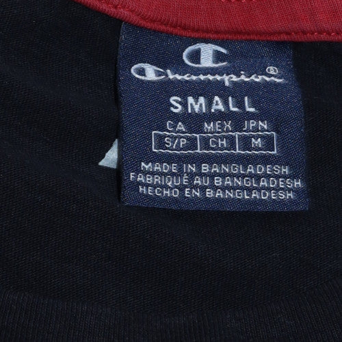 Champion Men's Black Small Cotton Crew Neck Sports T-Shirt