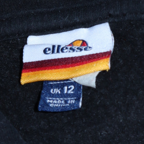 Ellesse Womens Black UK 12 Pullover Hoodie With Logo Front