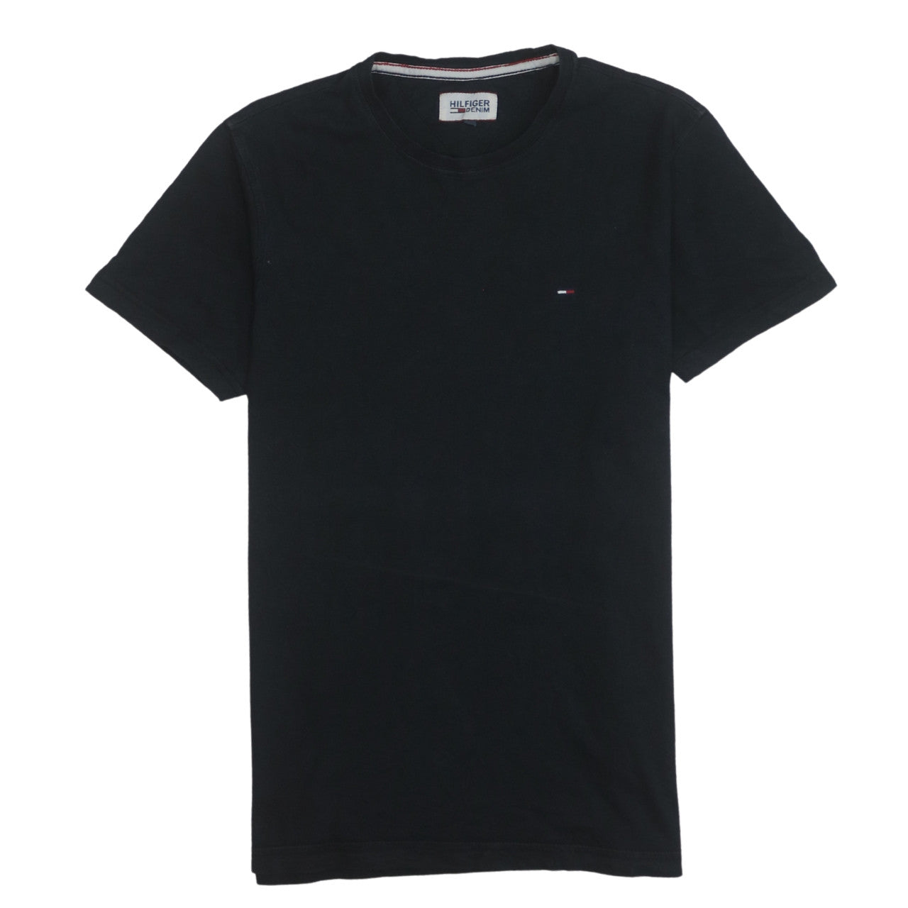 Tommy Hilfiger Men Black Cotton Crew Neck Short Sleeve T-Shirt M