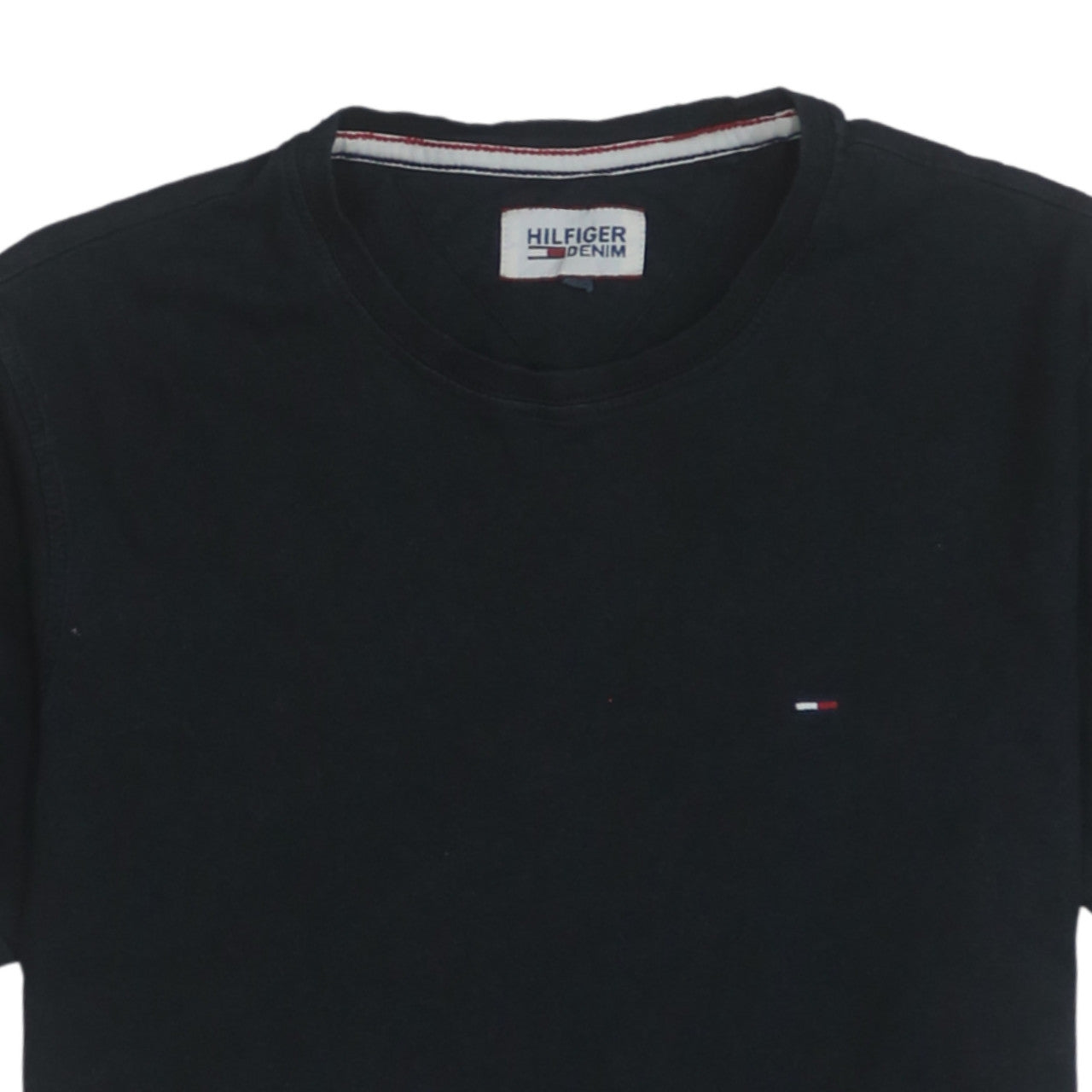 Tommy Hilfiger Men Black Cotton Crew Neck Short Sleeve T-Shirt M