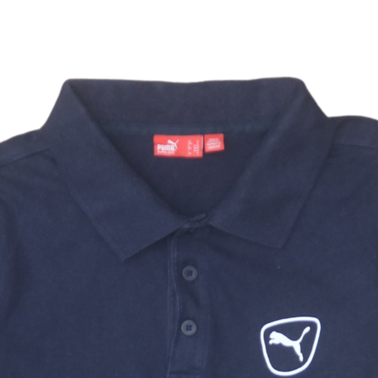 Puma Men's Blue Cotton Short Sleeve Polo Shirt Size S