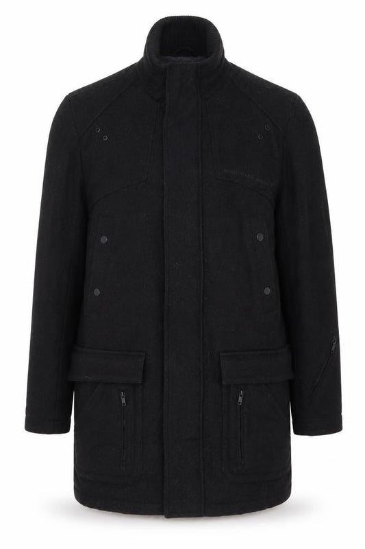 Next Signature Men's Black Wool Cashmere Coat L Classic Style