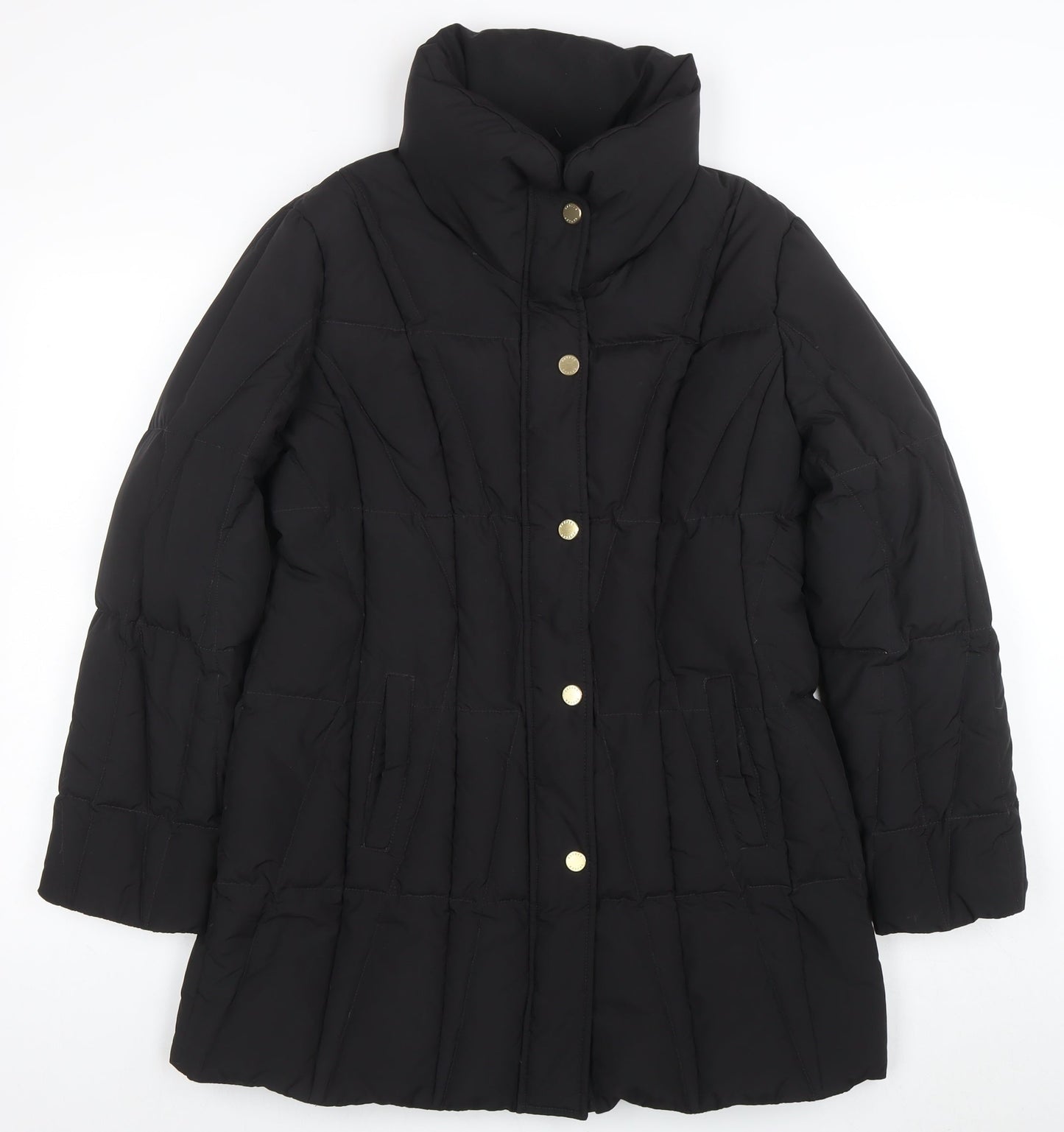 Basler Women’s Black Long Puffer Coat Size 12 Polyester Winter