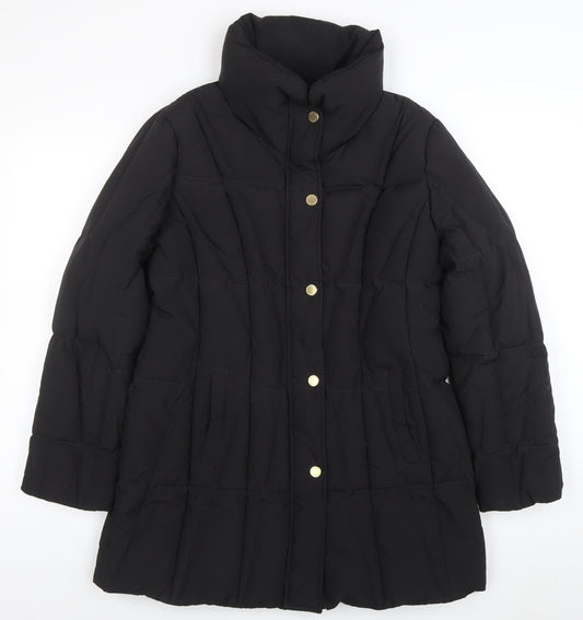 Basler Women’s Black Long Puffer Coat Size 12 Polyester Winter