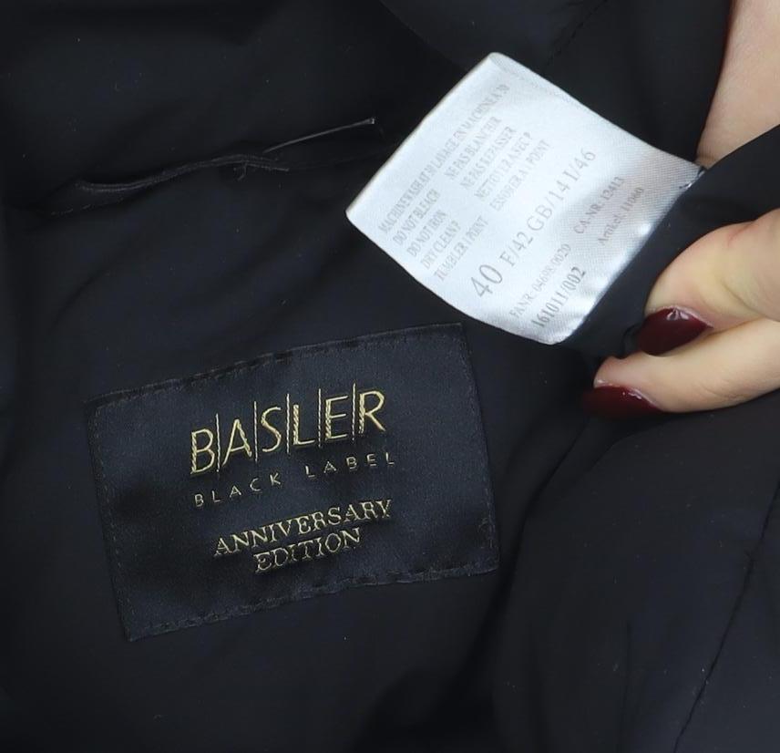 Basler Women’s Black Long Puffer Coat Size 12 Polyester Winter