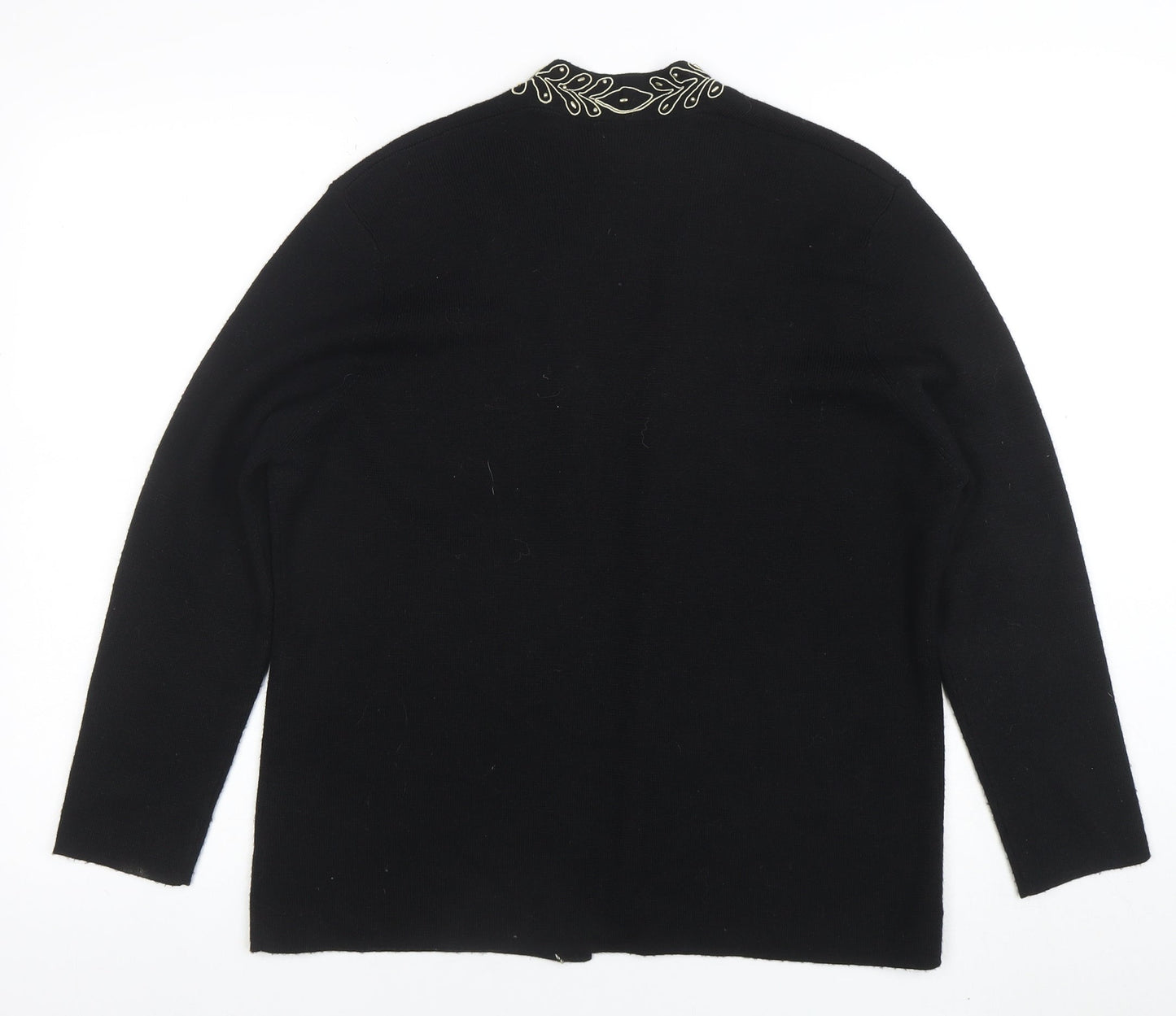 Eastex Women's Black Long Sleeve Embroidered Cardigan Size 14