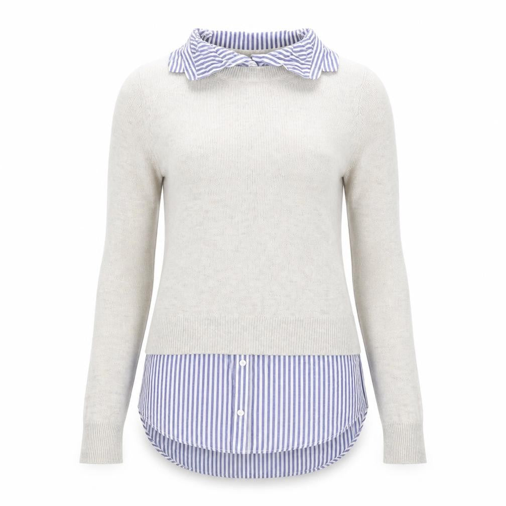 Atmosphere Women’s Beige Collared Pullover Jumper Sweater 2XS