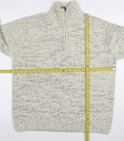 Stone Bay Men’s Beige Cable-Knit 1/2 Zip Jumper Size L